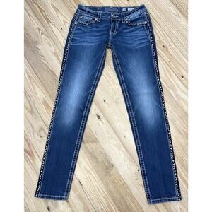 MISS ME Ankle Skinny Jeans Thick Stitch Size 28 28x29 JP5860AK